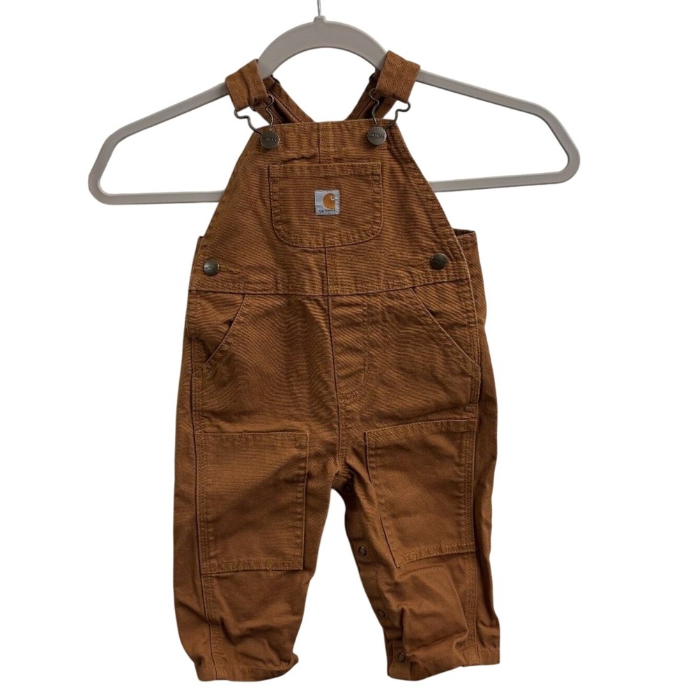 Carhart Kids' Canvas Bib Overall (Baby/Toddler) Duck Carhart Brown 12 months